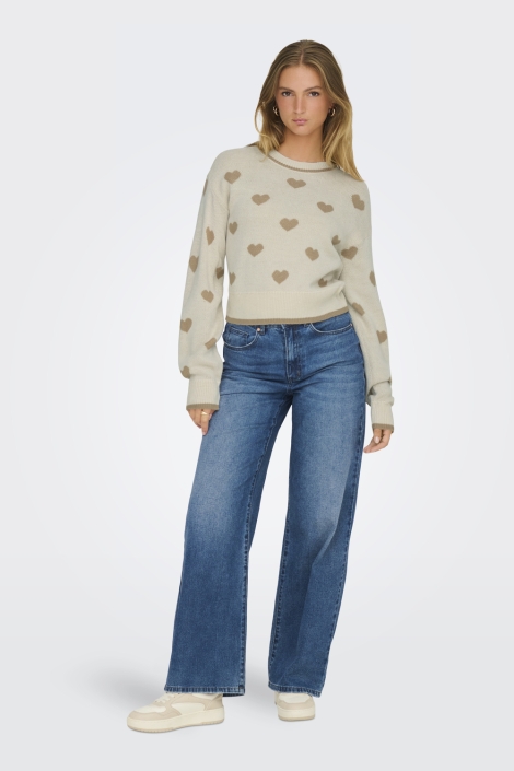 Jacqueline de Yong beige dames trui | Model