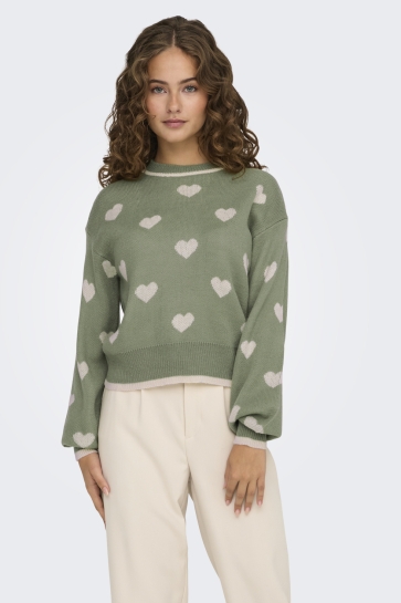 Jacqueline de Yong JDYROMANCE L/S JACQ. PULLOVER KNT N 15314768 SEA SPRAY/W TAPIOCA