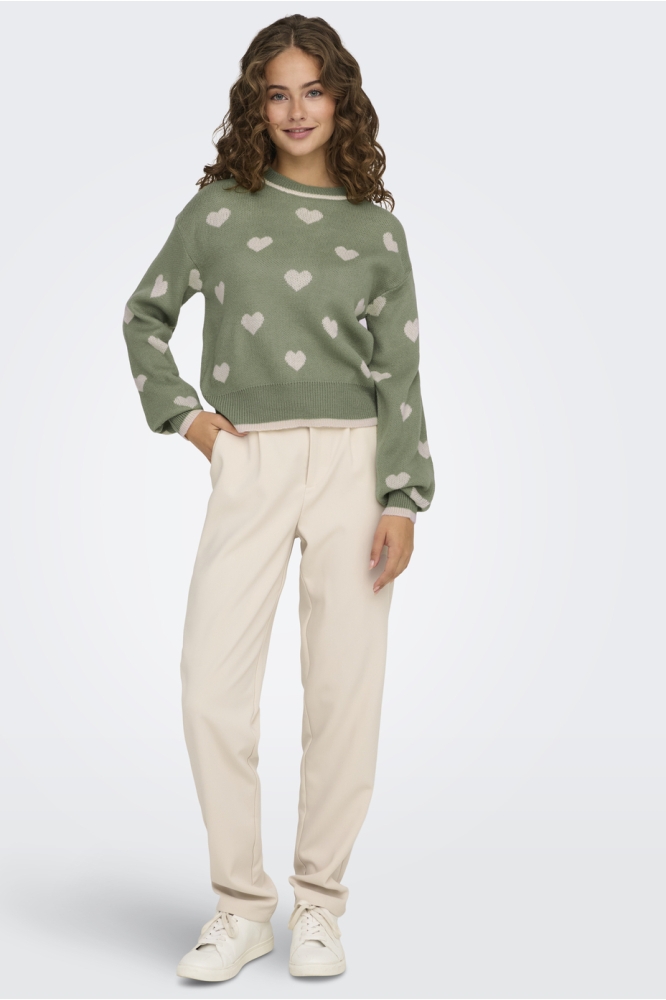 Jacqueline de Yong groene dames trui | Model