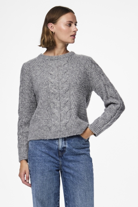 Pieces grijze dames trui | Model