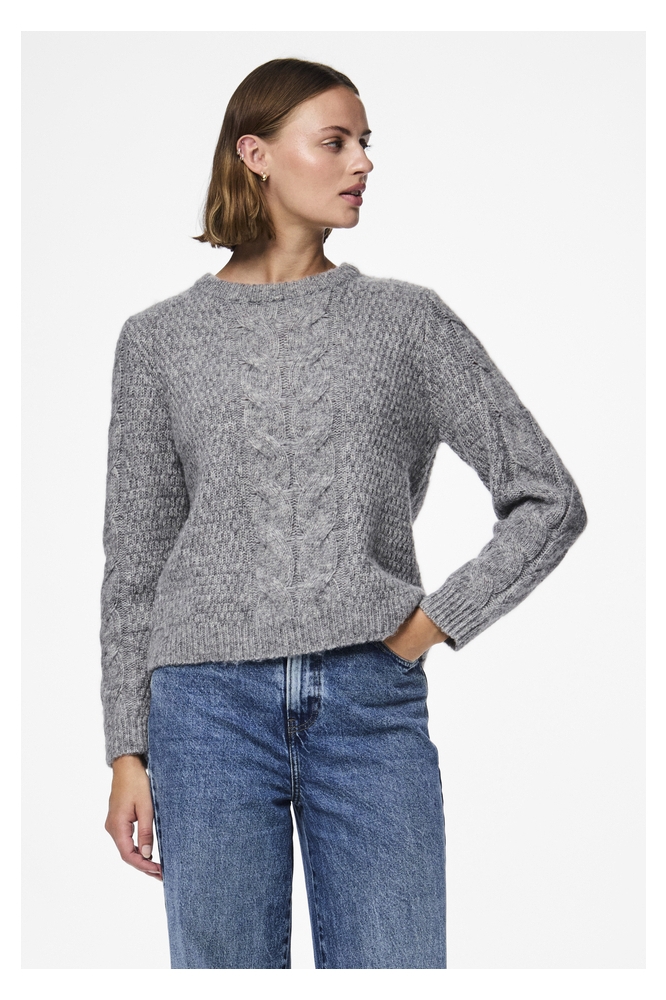 Pieces grijze dames trui | Model
