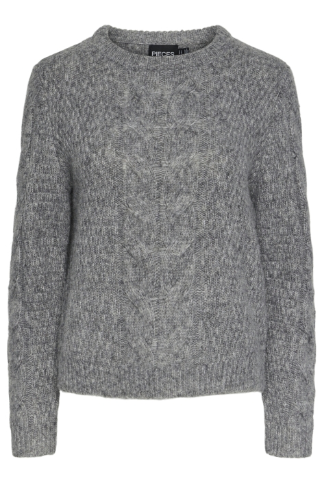 Pieces grijze dames trui | Vooraanzicht