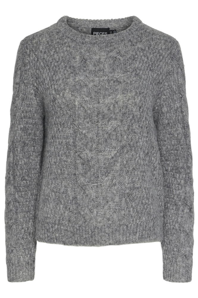 Pieces grijze dames trui | Vooraanzicht