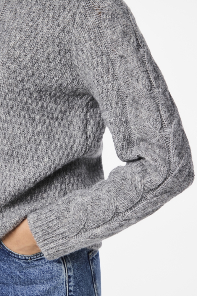 Pieces grijze dames trui | Close up