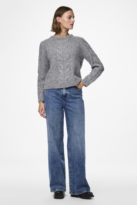 Pieces grijze dames trui | Model