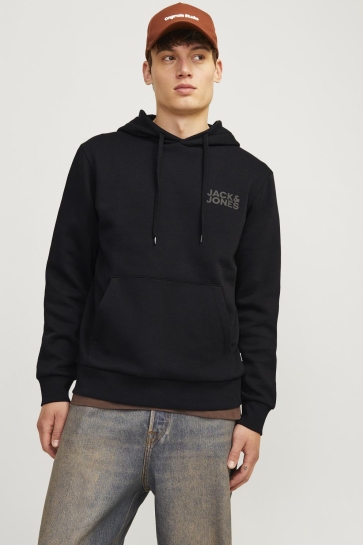 Jack & Jones Trui JJECORP LOGO SWEAT HOOD NOOS 12152840 BLACK/SMALL PRINT