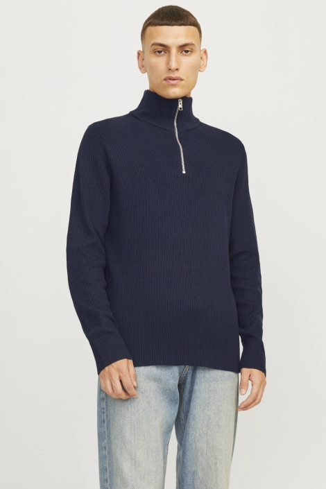 Jack & Jones blauwe heren trui | Model vooraanzicht