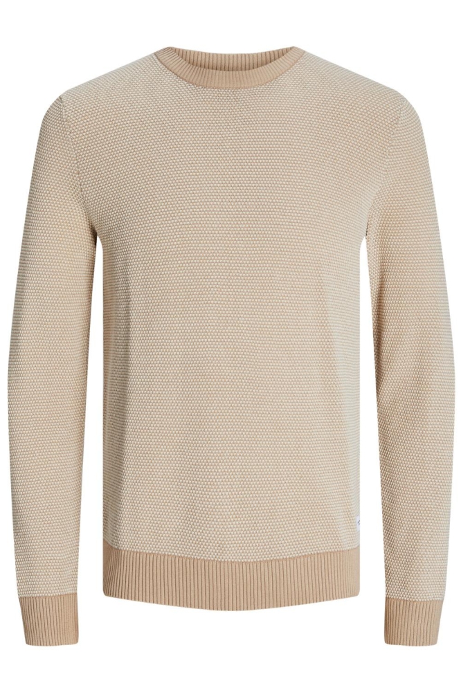 Jack & Jones beige heren trui | Vooraanzicht