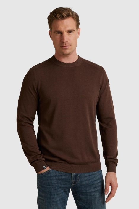 Vanguard bruine heren trui | Model vooraanzicht