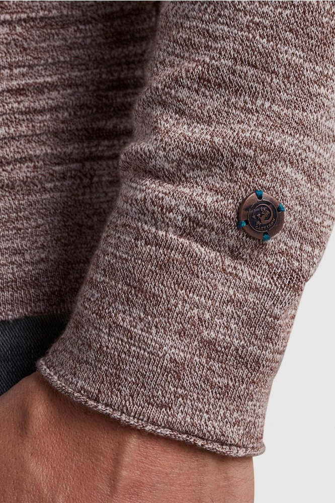 Cast Iron bruine heren trui | Close up