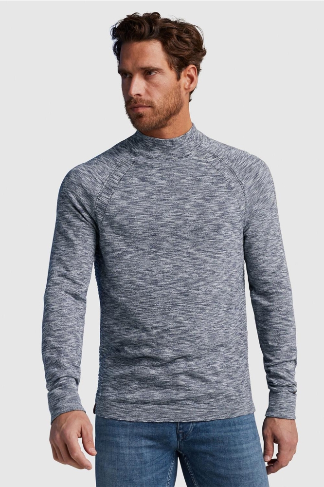 Cast Iron blauwe heren trui | Model vooraanzicht