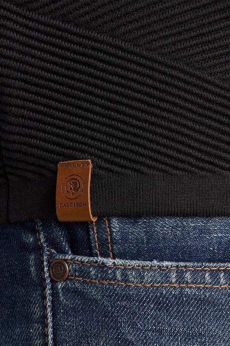 Cast Iron zwarte heren trui | Close up