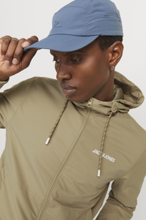 Jack & Jones taupe heren jas | Close up