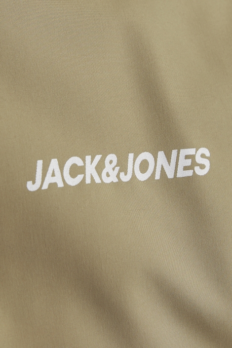 Jack & Jones taupe heren jas | Close up