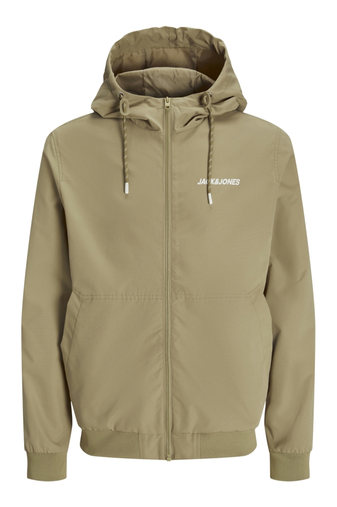 Jack & Jones taupe heren jas | Vooraanzicht