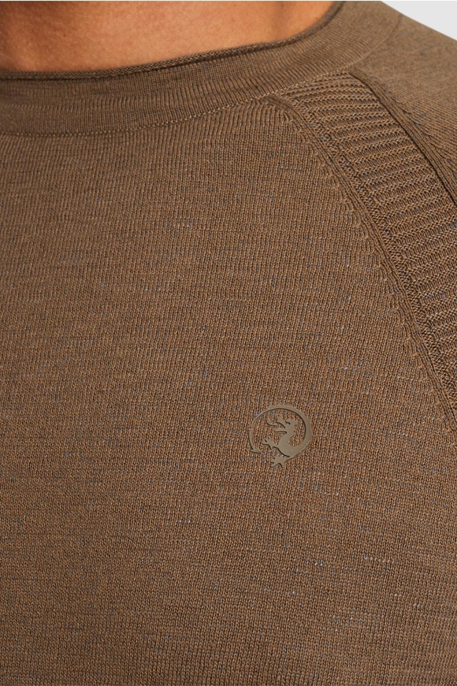 Cast Iron bruine heren trui | Close up