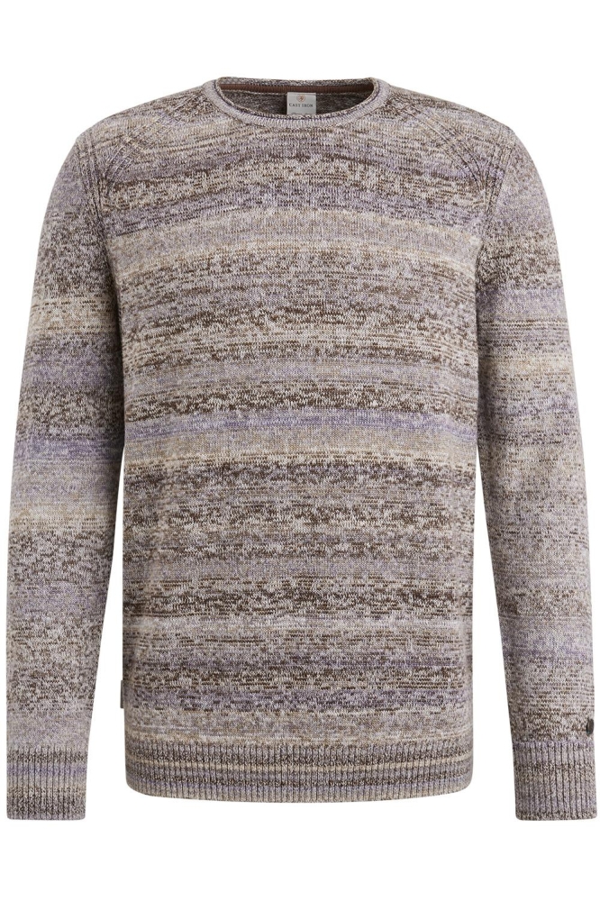 Cast Iron bruine heren trui | Vooraanzicht