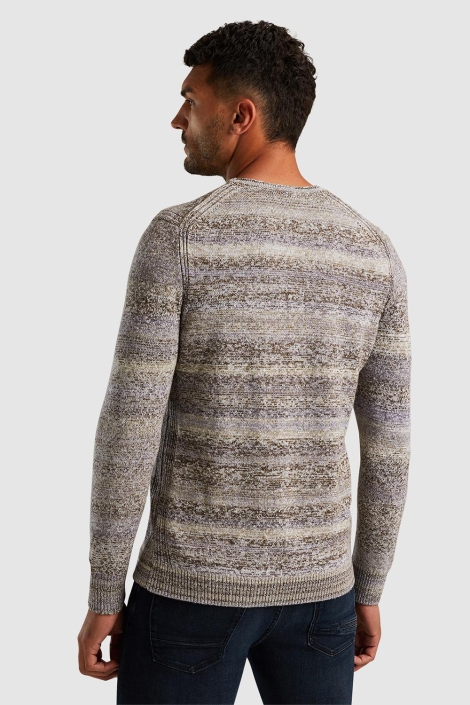 Cast Iron bruine heren trui | Model achteraanzicht