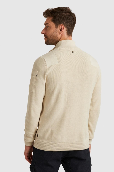 PME legend beige heren trui | Model achteraanzicht