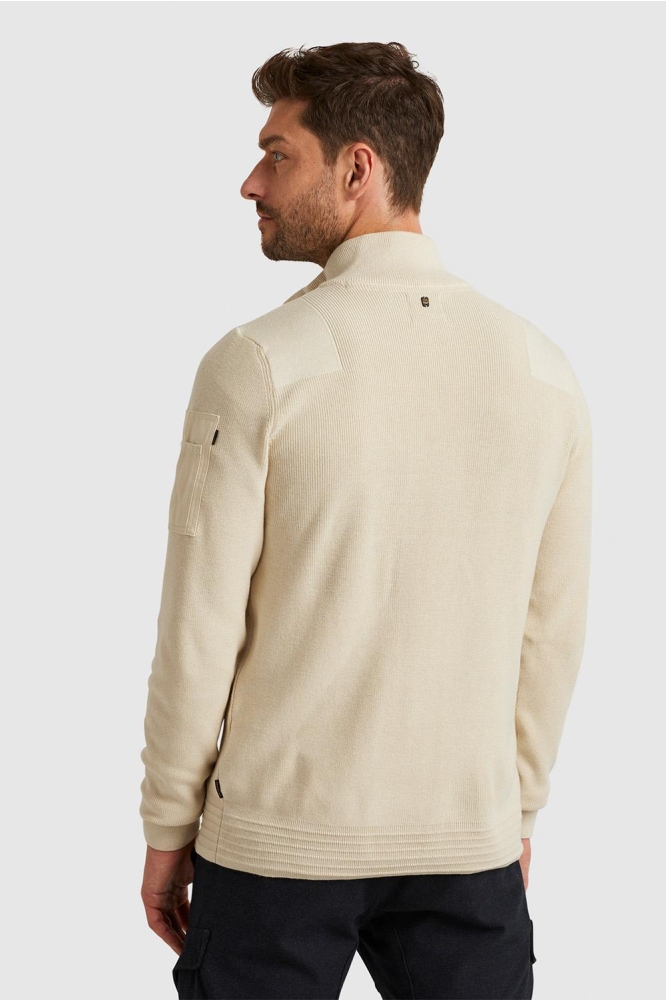 PME legend beige heren trui | Model achteraanzicht