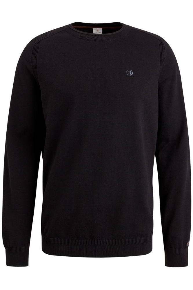 Cast Iron zwarte heren trui | Vooraanzicht