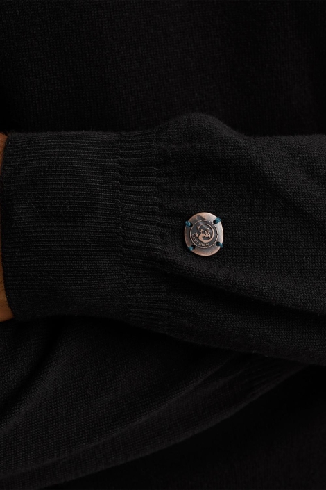 Cast Iron zwarte heren trui | Close up