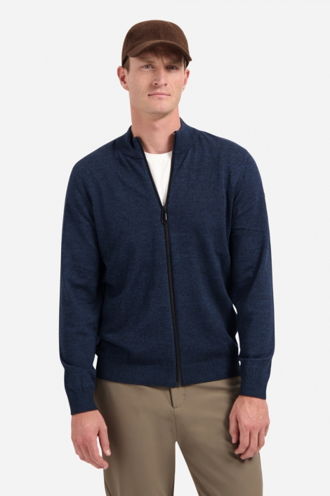 NO-EXCESS blauwe heren vest | Model vooraanzicht