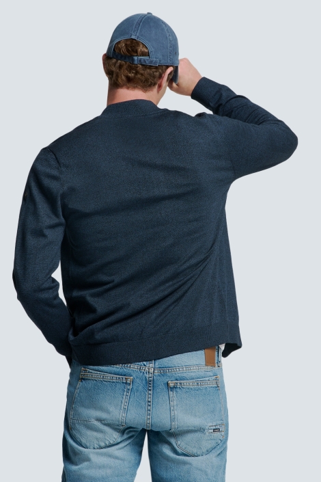 NO-EXCESS blauwe heren vest | Model achteraanzicht