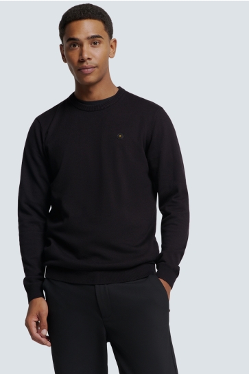 NO-EXCESS Trui TIMELESS BASIC TWO TONE TRUI N2180 020 BLACK