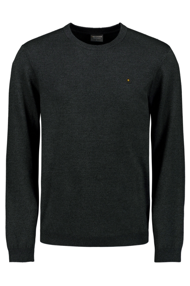 NO-EXCESS grijze heren trui | Vooraanzicht
