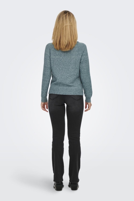 Only blauwe dames trui | Model achteraanzicht