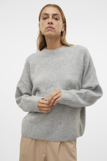 Vero Moda vmboom ls o-neck pullover ga noos Grijs