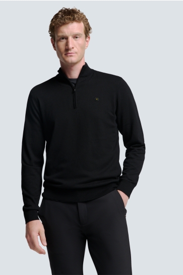NO-EXCESS TIMELESS BASIC HALF ZIP TRUI N2185 020 BLACK