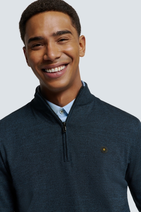 NO-EXCESS blauwe heren trui | Close up