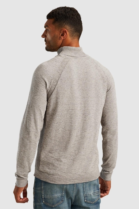 Cast Iron grijze heren trui | Model achteraanzicht