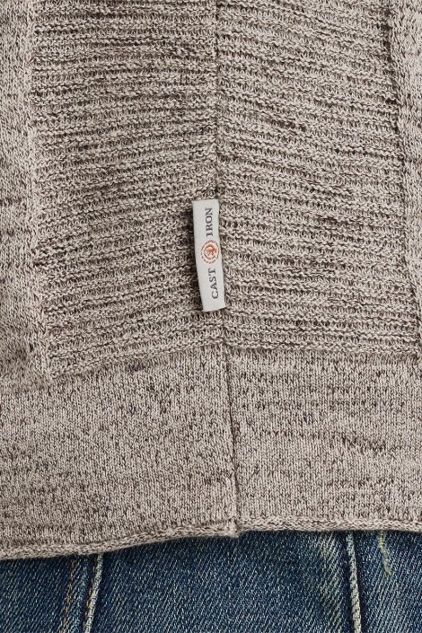 Cast Iron grijze heren trui | Close up