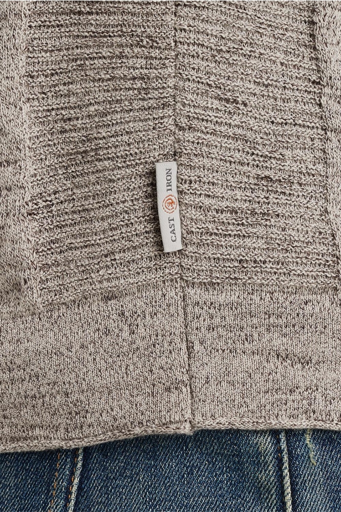 Cast Iron grijze heren trui | Close up