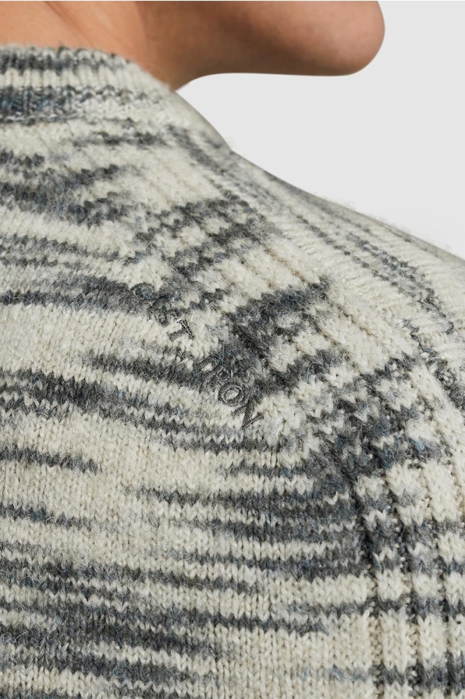 Cast Iron beige heren trui | Close up