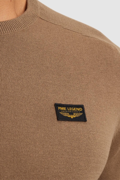 PME legend bruine heren trui | Close up
