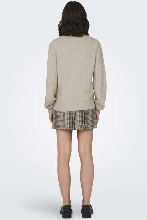 Jacqueline de Yong beige dames trui | Model achteraanzicht