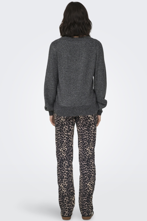 Jacqueline de Yong grijze dames trui | Model achteraanzicht