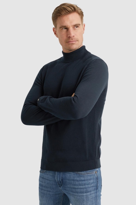 Vanguard blauwe heren trui | Model vooraanzicht