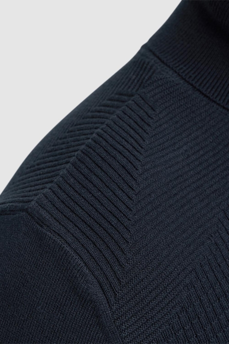 Vanguard blauwe heren trui | Close up