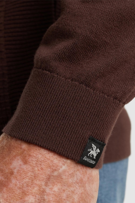 Vanguard bruine heren trui | Close up