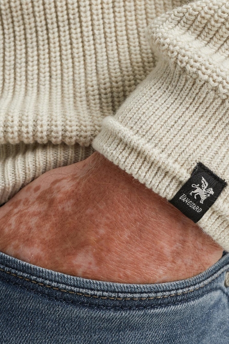 Vanguard beige heren trui | Close up
