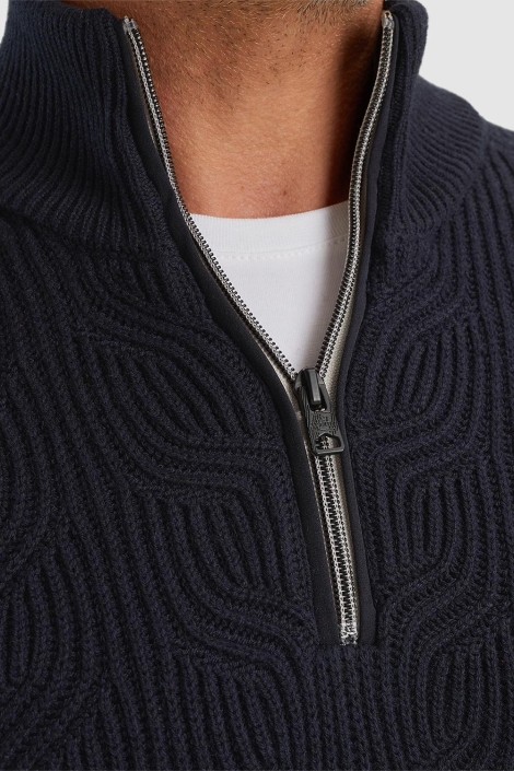 Vanguard blauwe heren trui | Close up