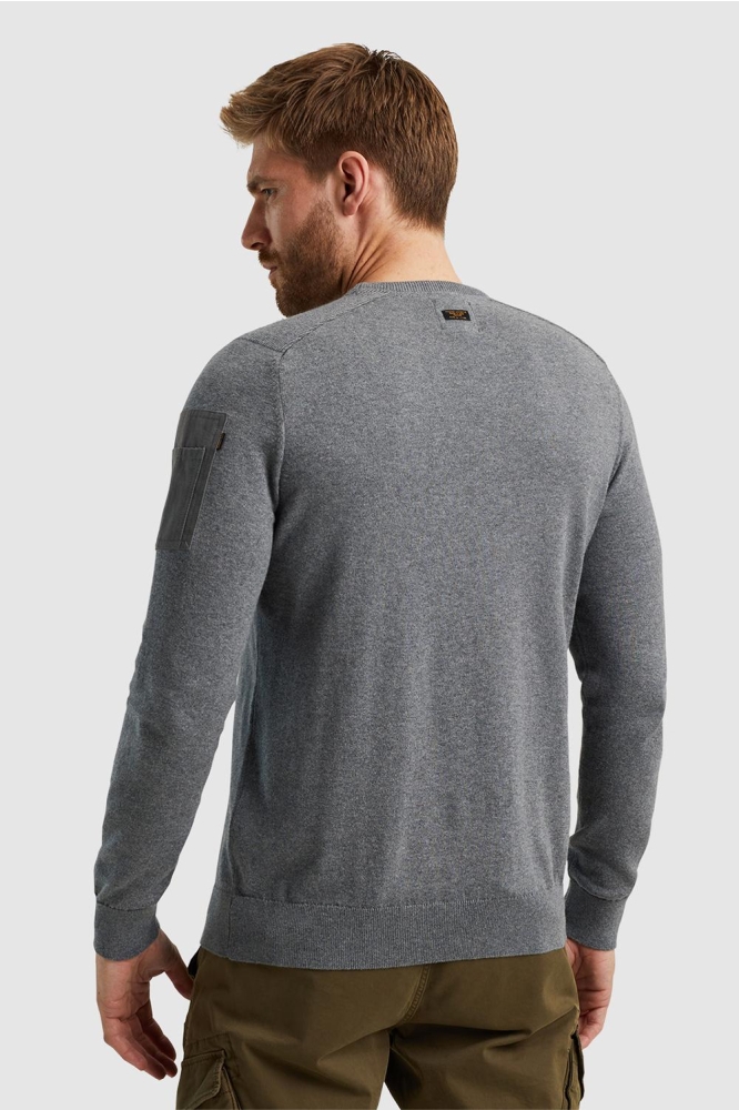 PME legend grijze heren trui | Model achteraanzicht