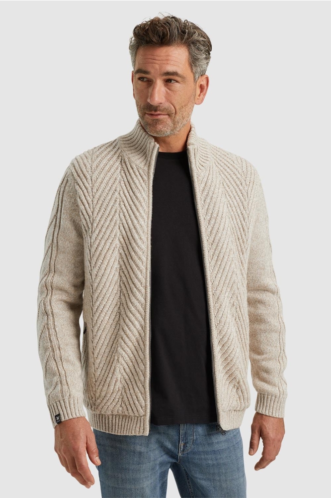 Vanguard beige heren vest | Model vooraanzicht