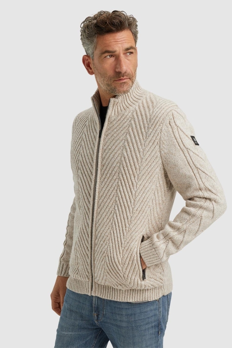 Vanguard beige heren vest | Model vooraanzicht