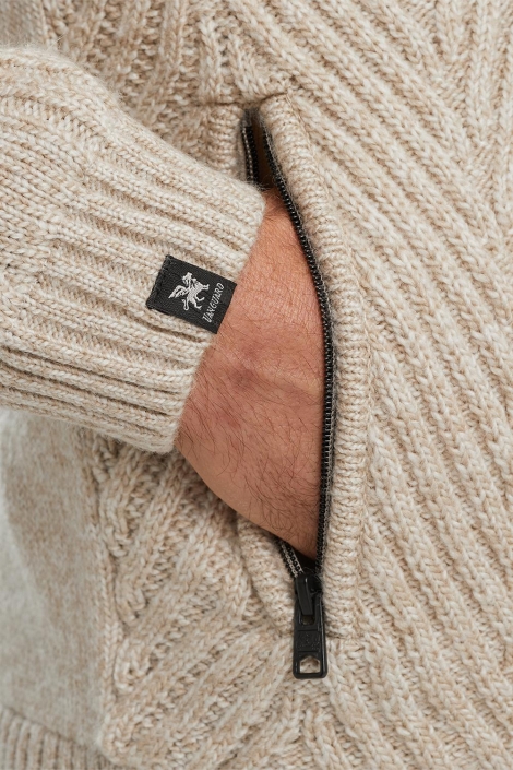 Vanguard beige heren vest | Close up